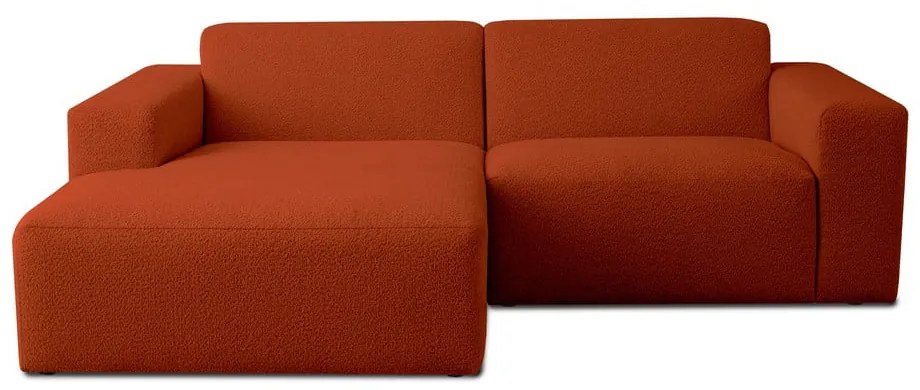 Rohová pohovka z textílie buklé v tehlovej farbe (ľavý roh) Roxy – Scandic