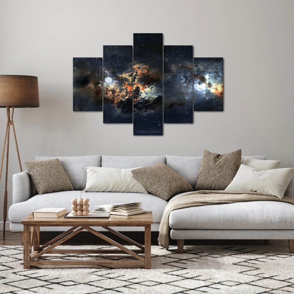Obraz - Vesmír s hmlovinou (150x105 cm)