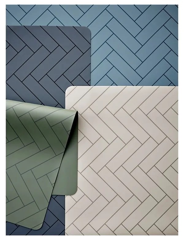 Sivé silikónové prestieranie Södahl Tiles, 33 x 48 cm
