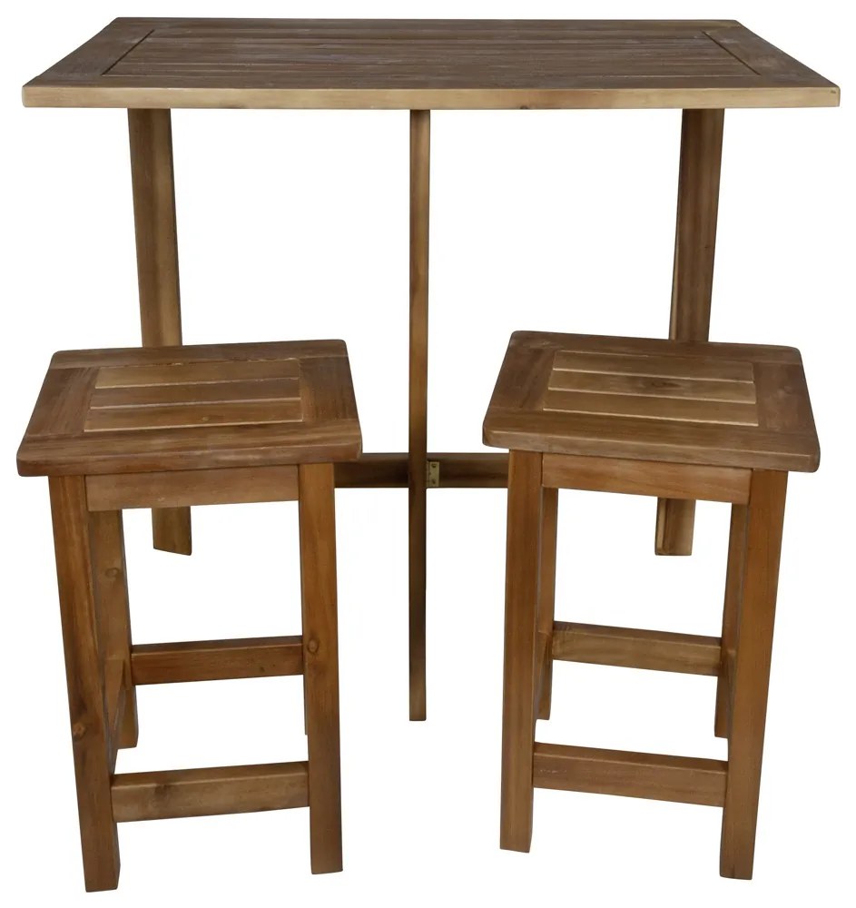 Monopol 40956 Drevený balkónový set stôl + 2 stoličky hnedá