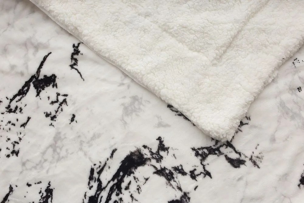 Jerry Fabrics Mikroplyšová deka s baránkom - Mramor hnedý | 150 x 200 cm
