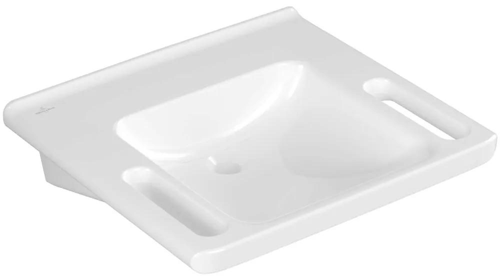 VILLEROY &amp; BOCH ViCare závesné umývadlo bez otvoru, bez prepadu, 600 x 550 mm, biela alpská, 4A686301