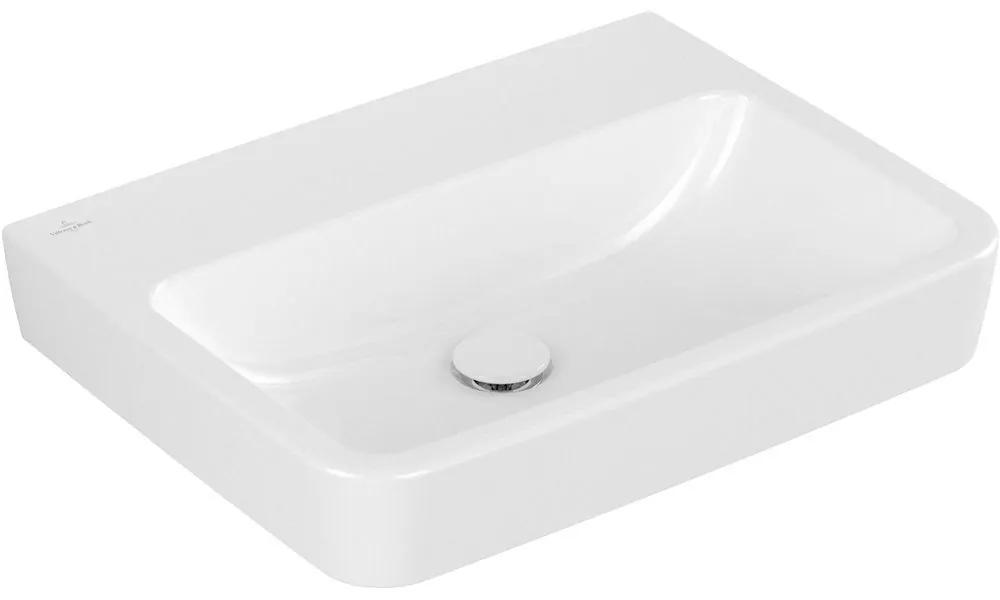 VILLEROY &amp; BOCH O.novo závesné umývadlo bez otvoru, bez prepadu, 600 x 460 mm, biela alpská, s povrchom CeramicPlus, 4A4163R1