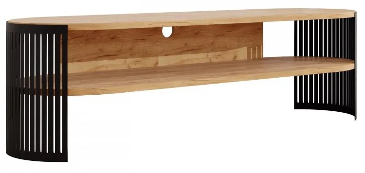 TV skrinka Zinzit, Farba: čierna/biely mramor