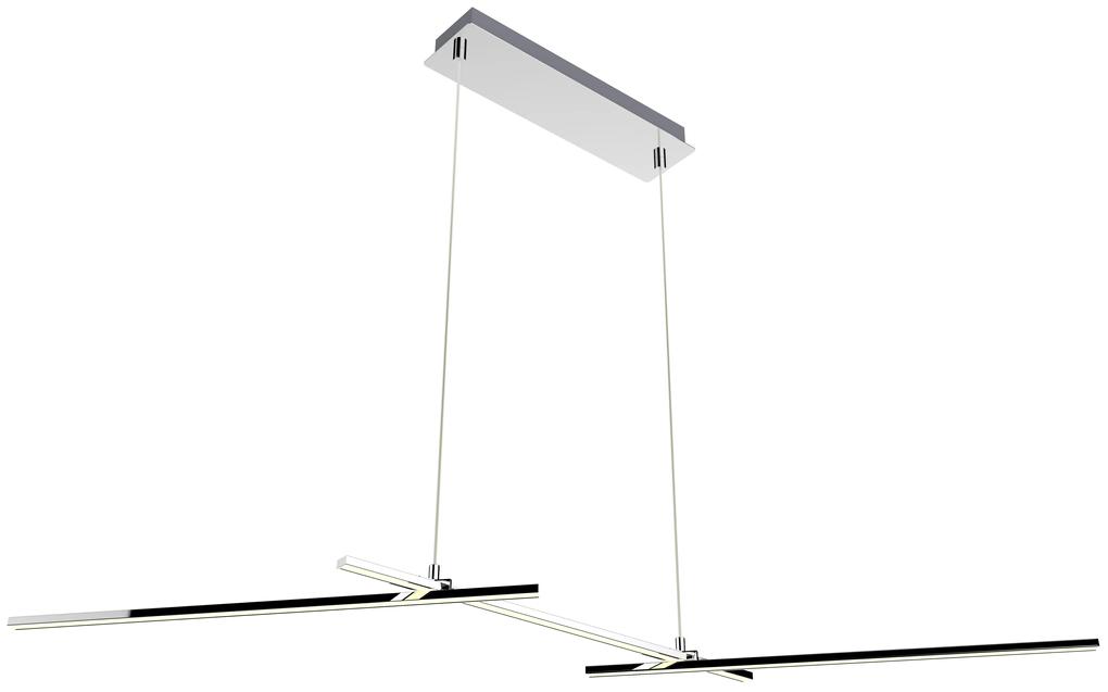 CLX Dizajnový LED závesný luster nad jedálenský stôl SEGOVIA, 23W, denná biela, chrómovaný