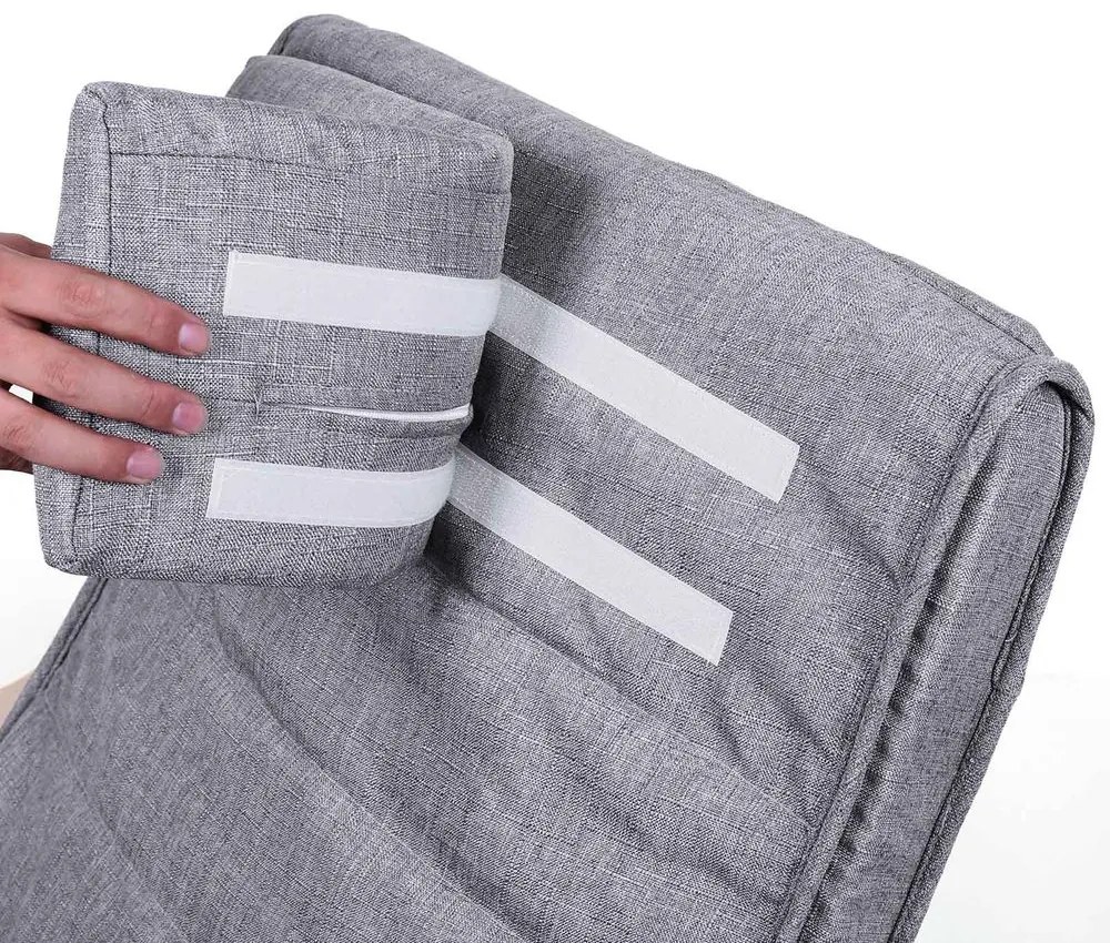 SongmicsHome Hojdacie kreslo, leňoška SWING nosnosť 150kg, 67x115x91cm, sivá