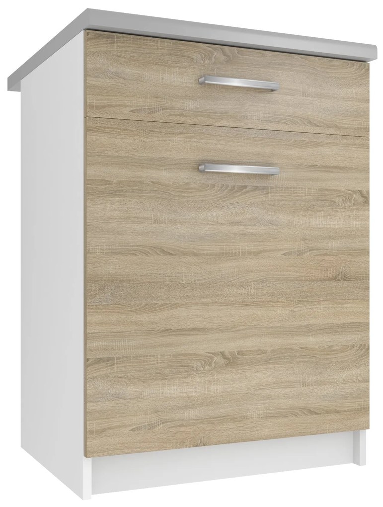 Kuchynská skrinka Belini spodná so zásuvkami 60 cm dub sonoma s pracovnou doskou TOR SDSZ1-60/0/WT/DS/0/E