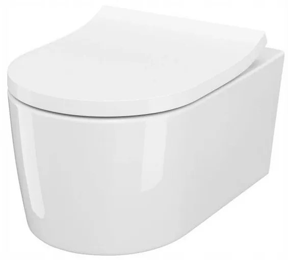 Cersanit Inverto závesná wc misa StreamOn 52 x 35,5 cm + pomaly-padajúce sedátko Slim SC, Biela, S701-419