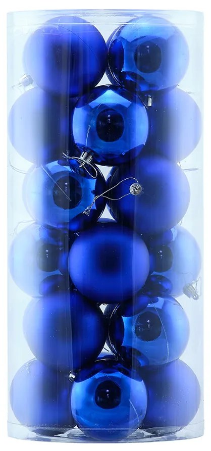 DECOLED Plastové gule, d. 8 cm, modré, 12x lesklé, 12x matné