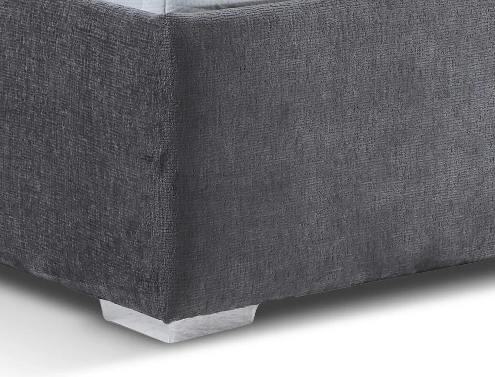 Posteľ Gita 180x200 cm, dymovo šedá látka, bez matracov