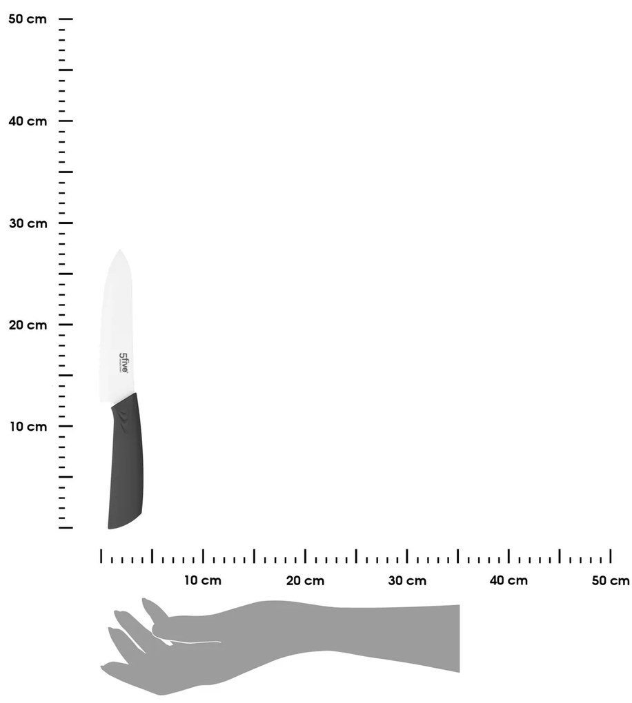 Kuchynský nôž Zirco 27,5 cm čierno-biely