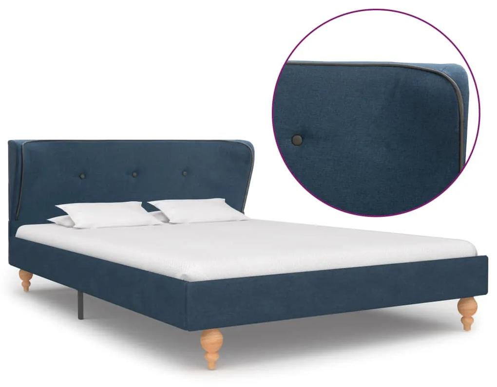 vidaXL Rám postele modrý látkový 120x200 cm