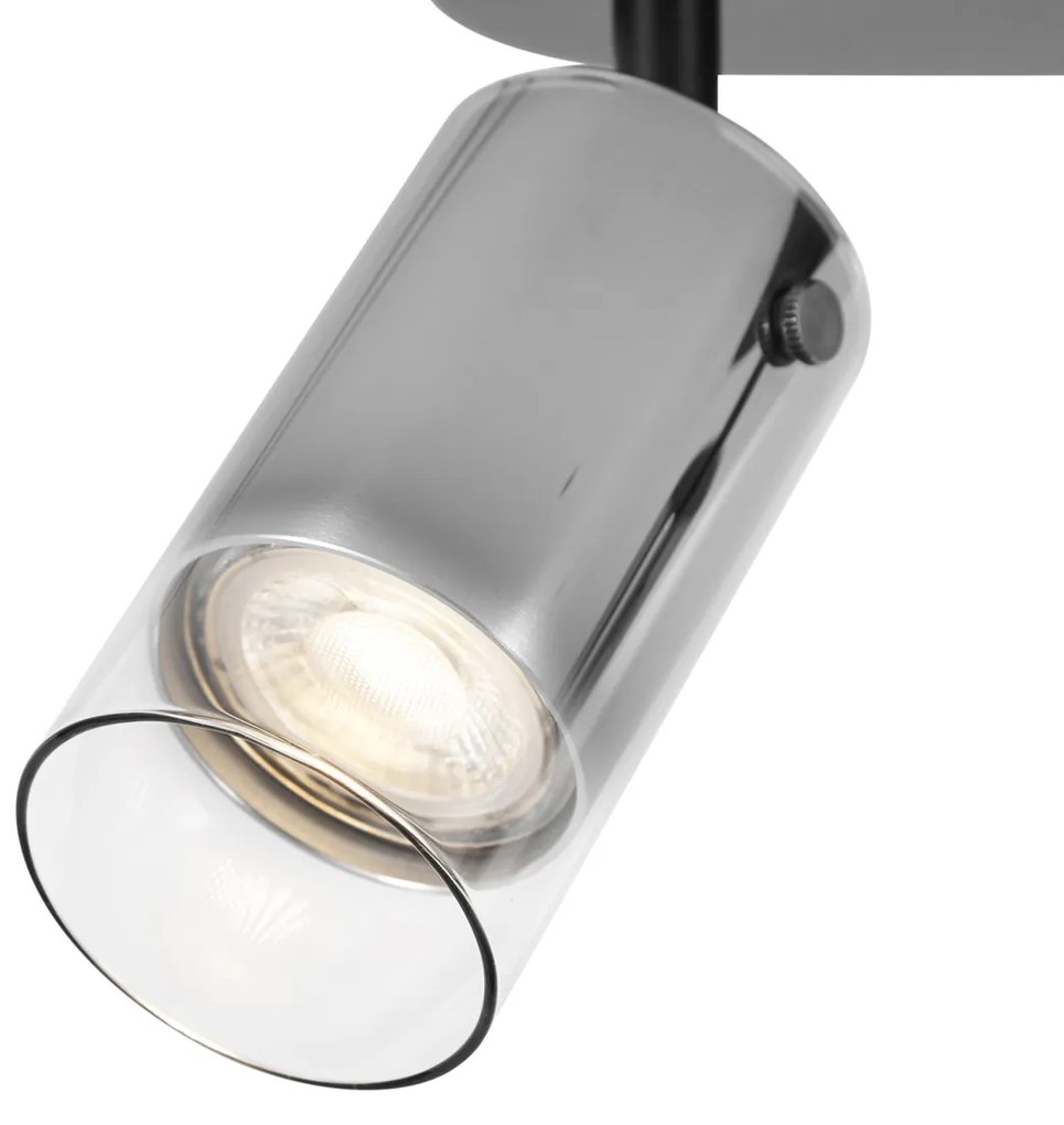 Moderné stropné bodové svietidlo Gunmetal 2-svetlá otočné a nastaviteľné - Drain