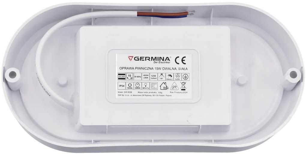Germina Hermetické LED svietidlo IP54 15W - biele