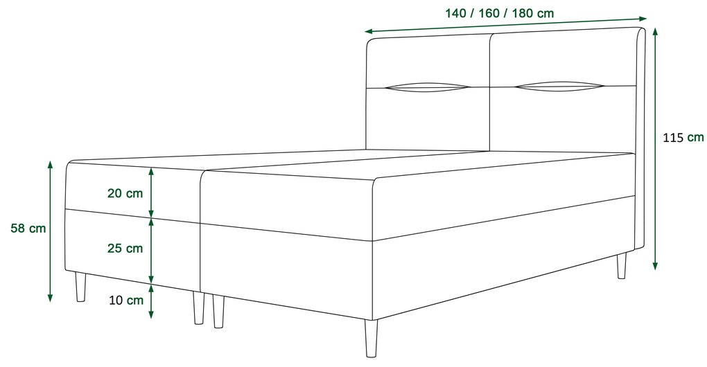Manželská posteľ Boxspring 140 cm Saruta (bordová) (s matracom a úložným priestorom). Vlastná spoľahlivá doprava až k Vám domov. 1047354