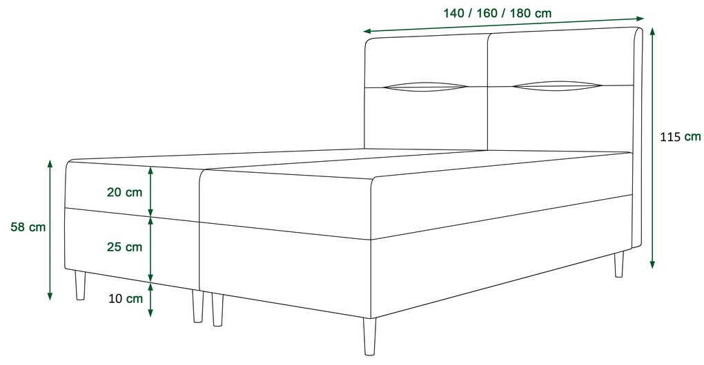 Manželská posteľ Boxspring 140 cm Saruta (bordová) (s matracom a úložným priestorom). Vlastná spoľahlivá doprava až k Vám domov. 1056343