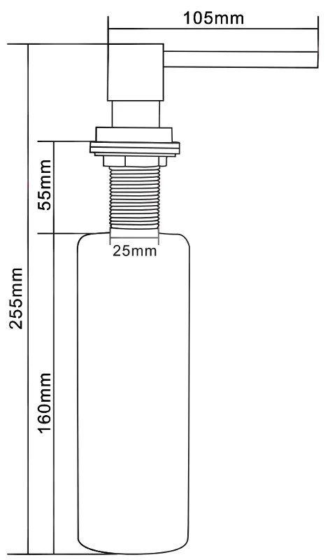Mexen príslušenstvo, hranatý dávkovač saponátu do kuchynského drezu, biela, 6605320-20