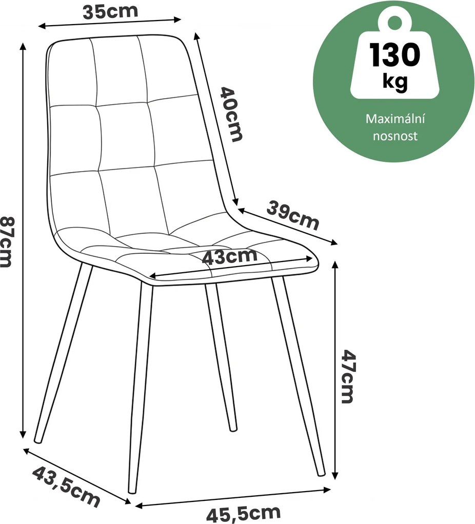 Čalouněná jídelní židle Nero béžová