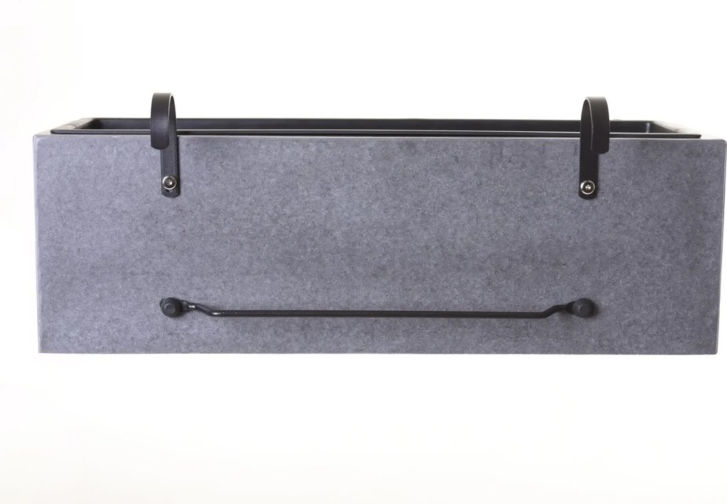 Balkónový hrantík BENNO, vláknocement, šírka 62 cm, sivý