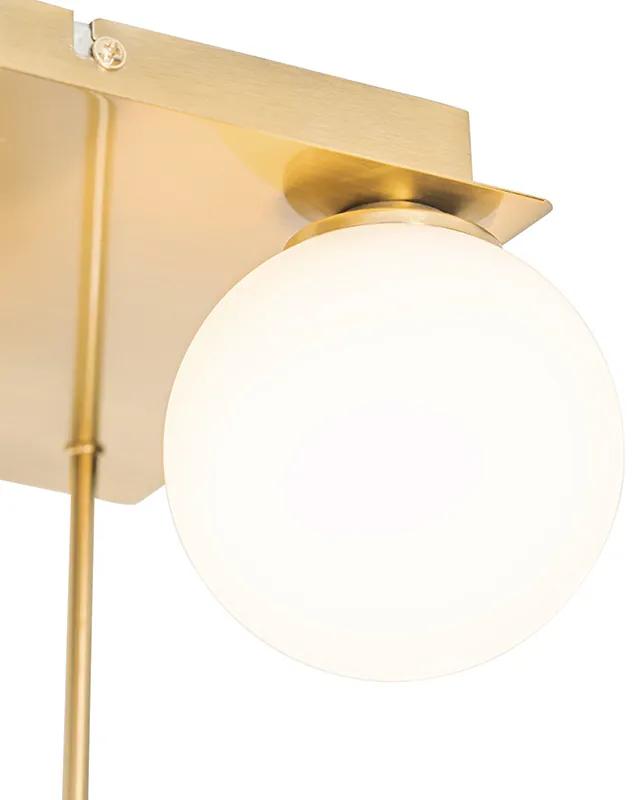 Moderné stropné svietidlo zlaté s opálovým sklom 5-svetlo - Atény