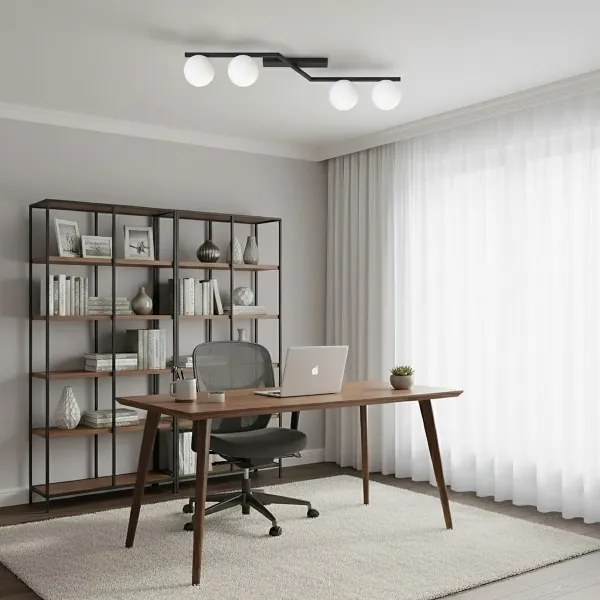 Stropné svietidlo NATON 4xE14/10W/230V čierna/biela