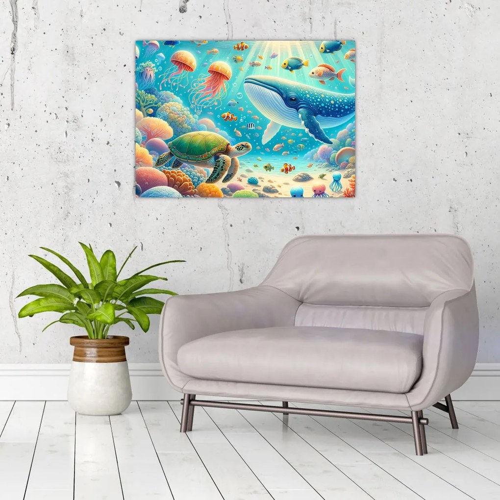Obraz - Svet pod hladinou (70x50 cm)