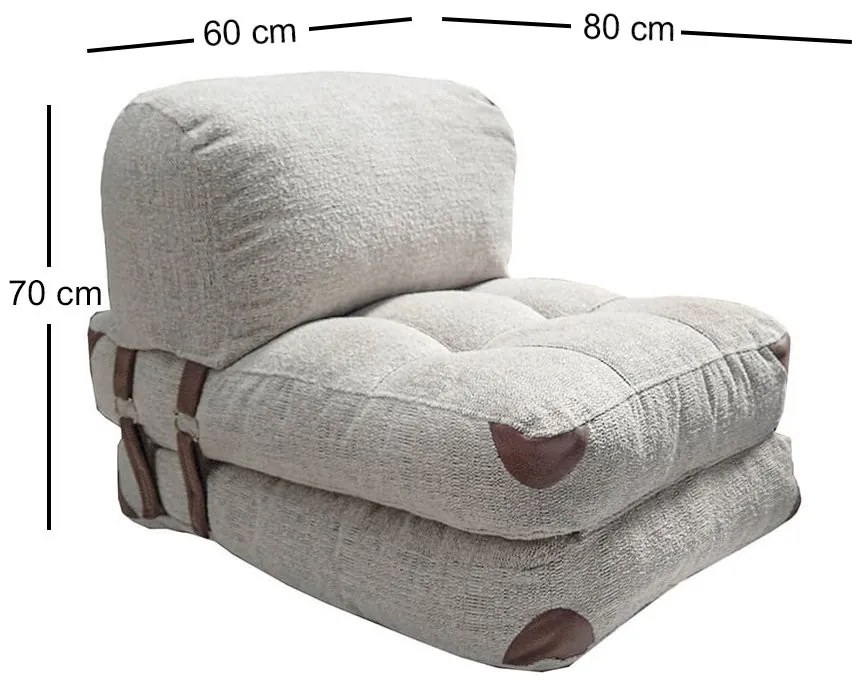 Rozkladacie kreslo Kadife Teddy sivé