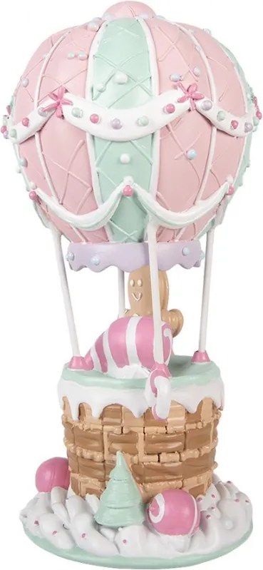 Vianočné dekorácie teplovzdušný balón s perníčkom Pastel Christmas Chic - 18*14*31 cm
