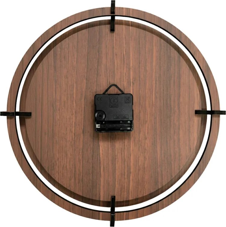 Drevené nástenné hodiny s motívom lesa – moderný dizajn | SENTOP HDF0588-ORECH-WENGE