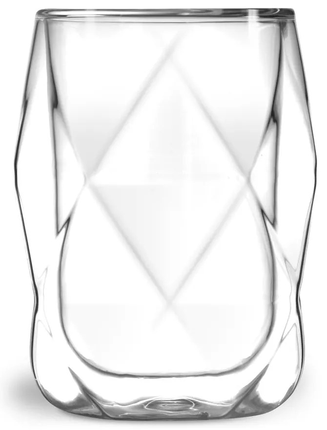 Súprava 2 dvojstenných pohárov na latté Vialli Design Geo, 350 ml