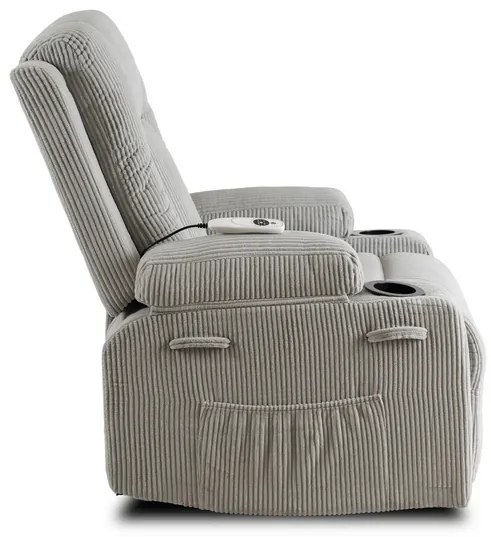 Masážne polohovateľné kreslo ARIEN sivý menšester - vintino.sk