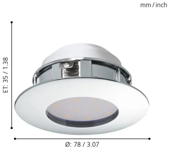 Eglo 95822 - SADA 3x LED podhľadové svietidlo PINEDA 1xLED/4,9W/230V