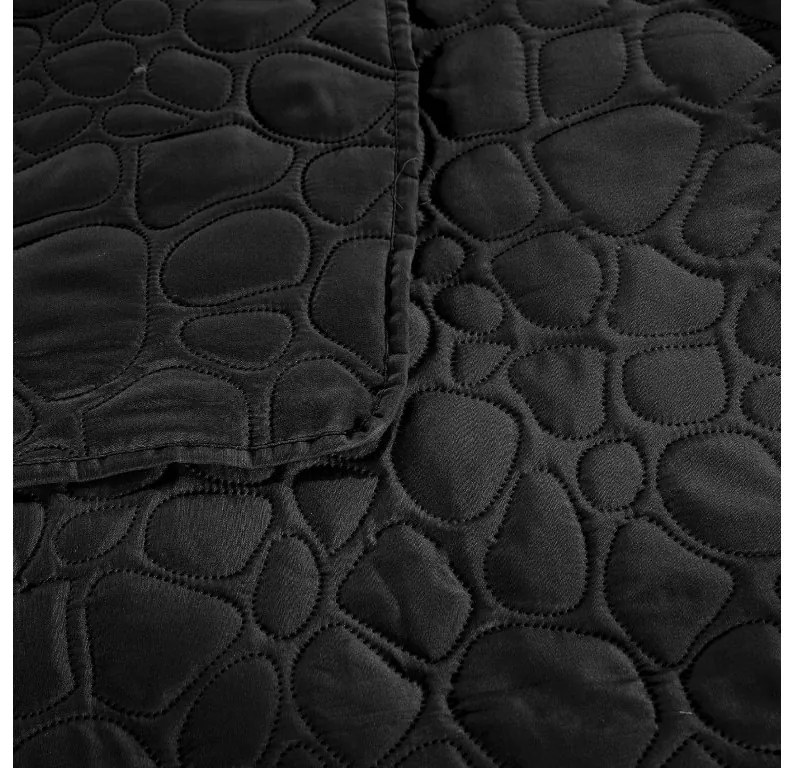 Čierny prehoz na posteľ STONE Rozmer: 200 x 220 cm