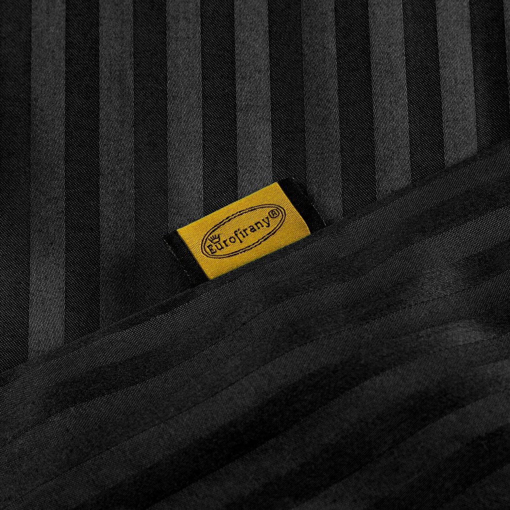 SATÉNOVÉ OBLIEČKY VERA 160X200 CM, 2 KS 70X80 CM ČIERNE