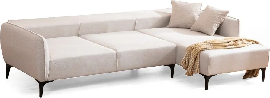 Biela rohová pohovka Belissimo, pravý roh – Balcab Home