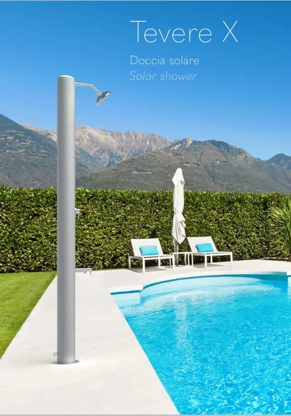 Solárna sprcha Tevere X, 50L, Eco Rain systém, nerezová oceľ