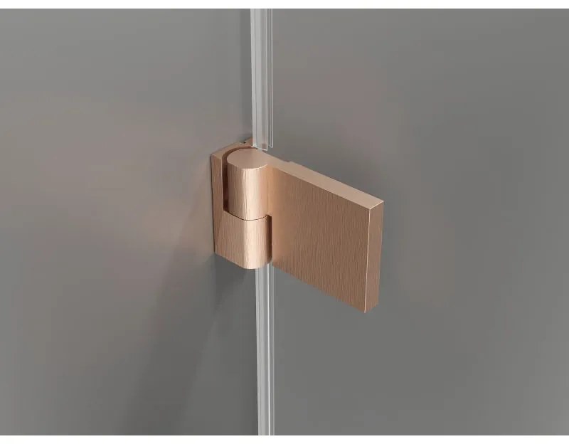 Mexen Lunar-B Duo výklopný sprchový kút 90 x 90 cm, číre sklo, medená matná, 832-090L-090P-65-00