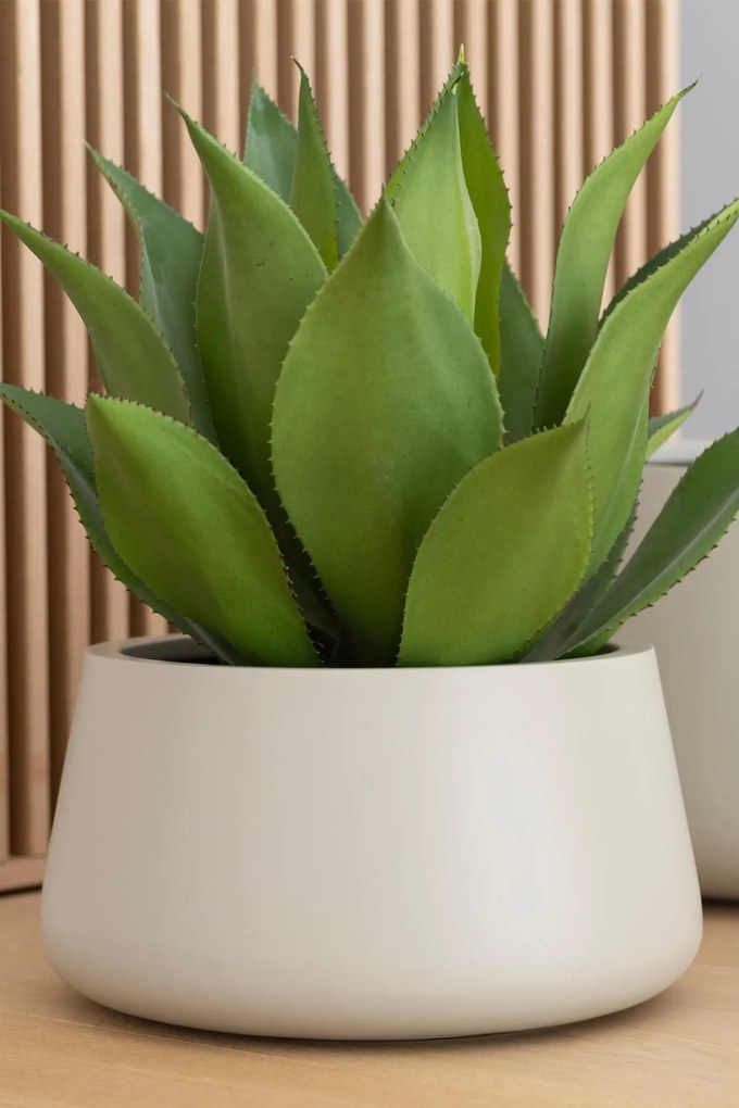 Kvetináč GORDO, sklolaminát, výška 21 cm, krémový