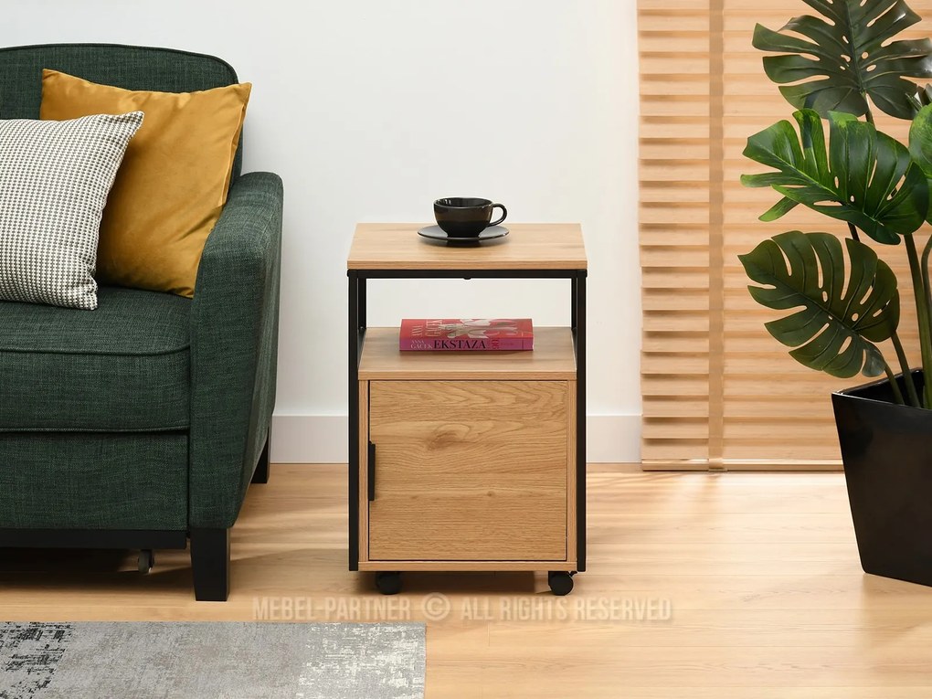 Skrinka Adlo (čierny dub + čierna). Akcia -16%. Vlastná spoľahlivá doprava až k Vám domov. 1111798