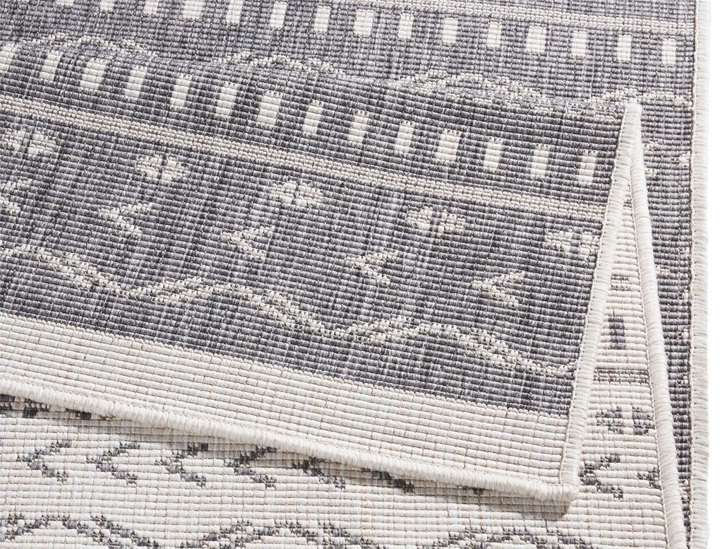 Hanse Home, Kusový koberec Twin Supreme 103437 Kuba grey creme – na von aj na doma, 80x350, šedá, chodba / predsieň