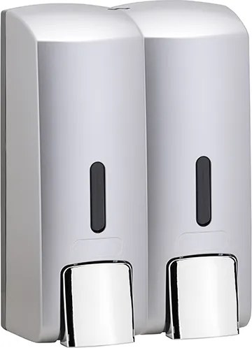 Bemeta Design Dávkovač mydla, 2 x 300 ml, dvojitý, plast, mat - 121209135