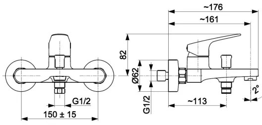 KFA Armatura 5554-010-81 - Vaňová batéria OTAVA matná čierna
