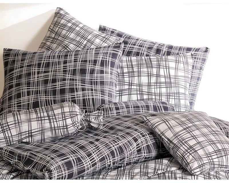 BedTex Bavlnené obliečky Straw čierna, 220 x 200cm, 2 ks 70 x 90 cm