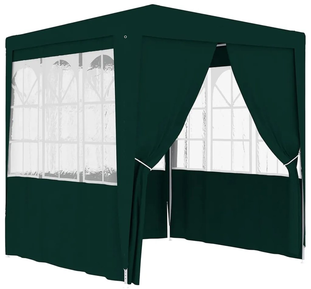 vidaXL Profesionálny párty stan+bočné steny 2,5x2,5 m, zelený 90 g/m²