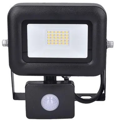SOLIGHT LED reflektor PRO 20W/230V/1700Lm/5000K/120°/IP44, čierny so senzorom