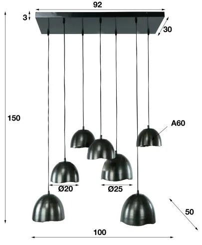 Luster 78-28 4+3L Ø20-25cm Mirror - Komfort-nábytok