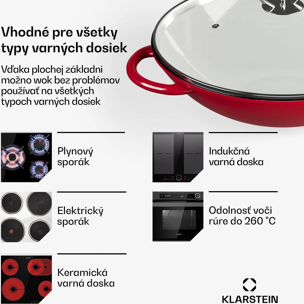 Wok Klarstein Jersey - červený