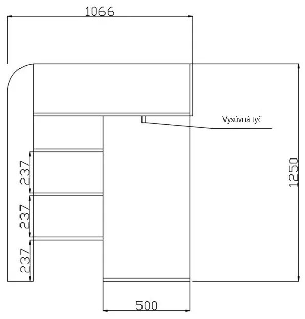 Detská kombinovaná posteľ 90 cm Toreno 1 (biela + biely lesk + ružový lesk). Vlastná spoľahlivá doprava až k Vám domov. 1083304