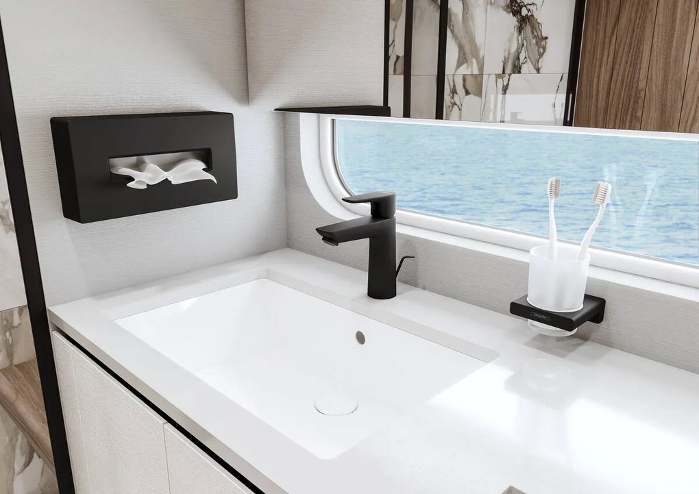 Hansgrohe AddStoris, nádobka na ústnu hygienu, matná čierna, HAN-41749670