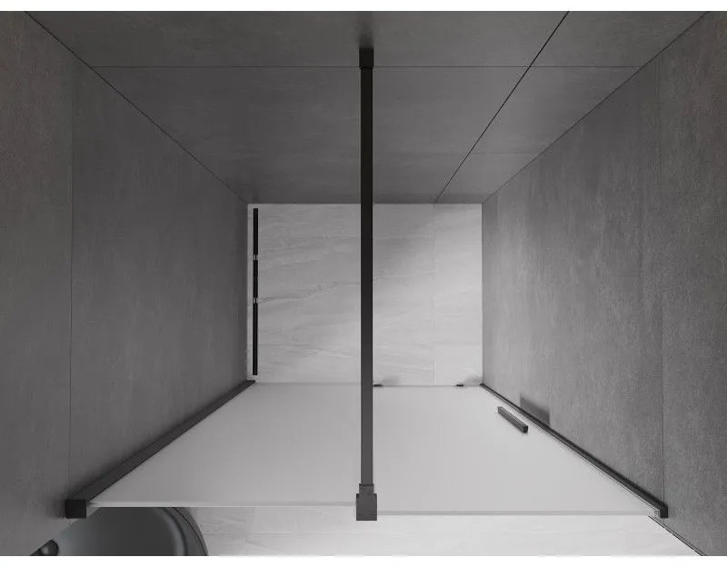 Mexen Velar, posuvné sprchové dvere do otvoru 100 cm, 8mm sklo námraza, čierna matná, 871-100-000-31-70